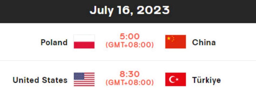 女排半决赛时间表中国对波兰