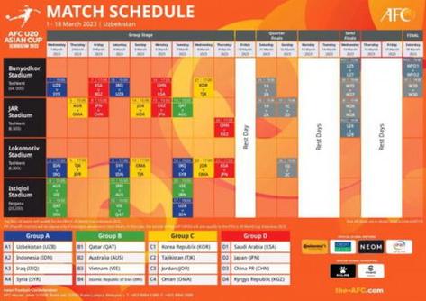 男蓝亚洲杯赛程2022赛程表