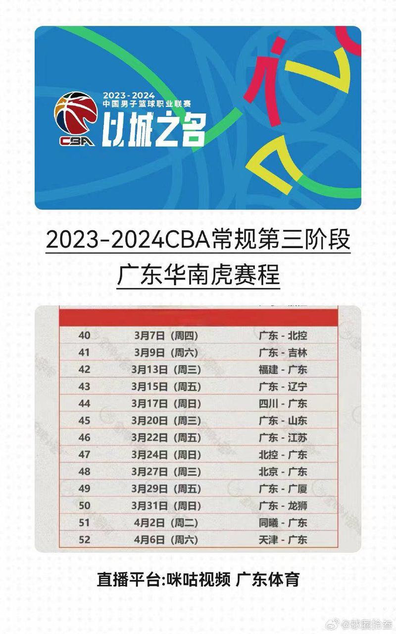 cba赛程第三阶段赛程表2023
